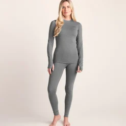 Snowdon Womens Thermal Crew Neck Base Layer - Grey Marl