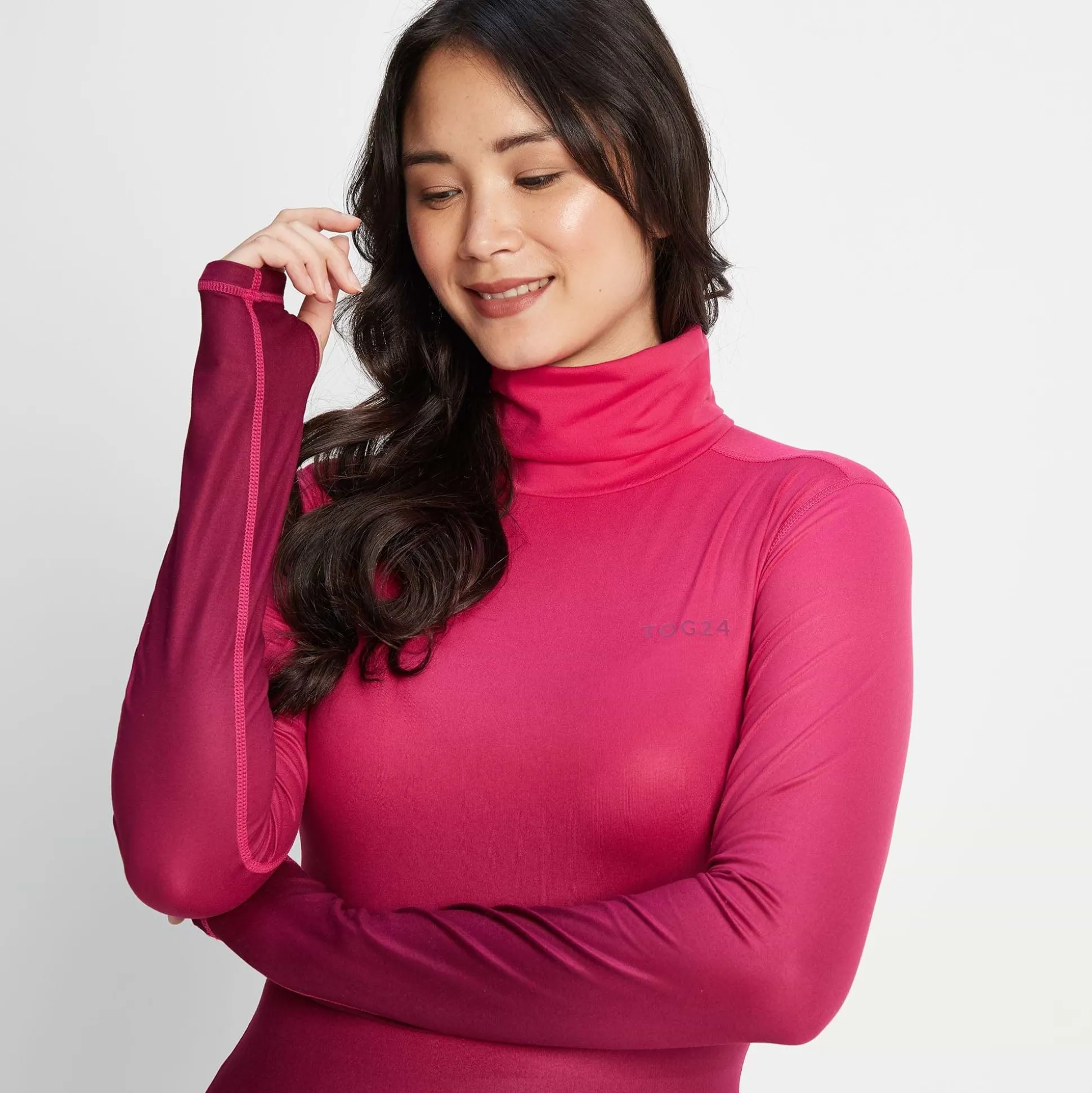 Snowdon Womens Thermal Roll Neck Base Layer - Raspberry Gradient