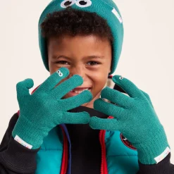 Soay Kids Shaun the Sheep Knit Gloves - Jungle Green