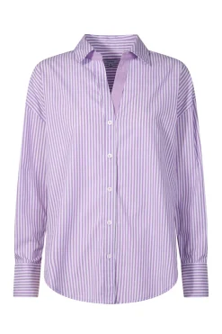 Sofia Womens Long Sleeve Oversized Shirt - Lilac Blossom