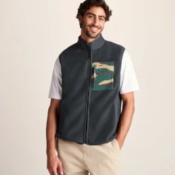 Stark Mens Relaxed Fit Microfleece Gilet - Deep Slate