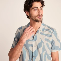 Strichen Mens Short Sleeve 100% Cotton Supersoft Shirt - Summer Sky