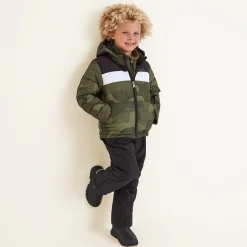 Swift Kids Ski Jacket - Khaki Pixel Camo/Black