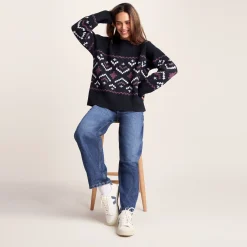 Tamara Womens Chunky Knitted Jumper - Dark Indigo