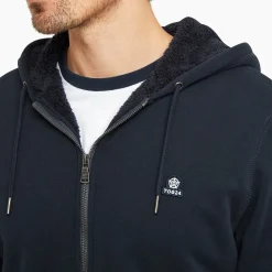 Timble Mens Sherpa Fleece Lined Hoody - Dark Indigo