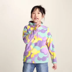 Toffolo Kids Zipneck Fleece - Lilac Cloud Print