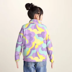 Toffolo Kids Zipneck Fleece - Lilac Cloud Print