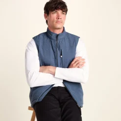 Tony Mens Padded Sherpa Gilet - Smokey Blue