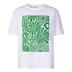 Trissy Womens Premium Supersoft Relaxed Fit T-Shirt - Optic White/Green