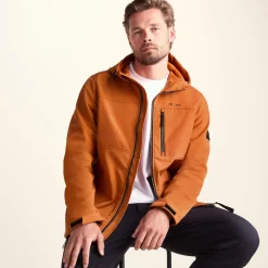 Truro Mens Hooded Softshell Jacket - Dark Orange