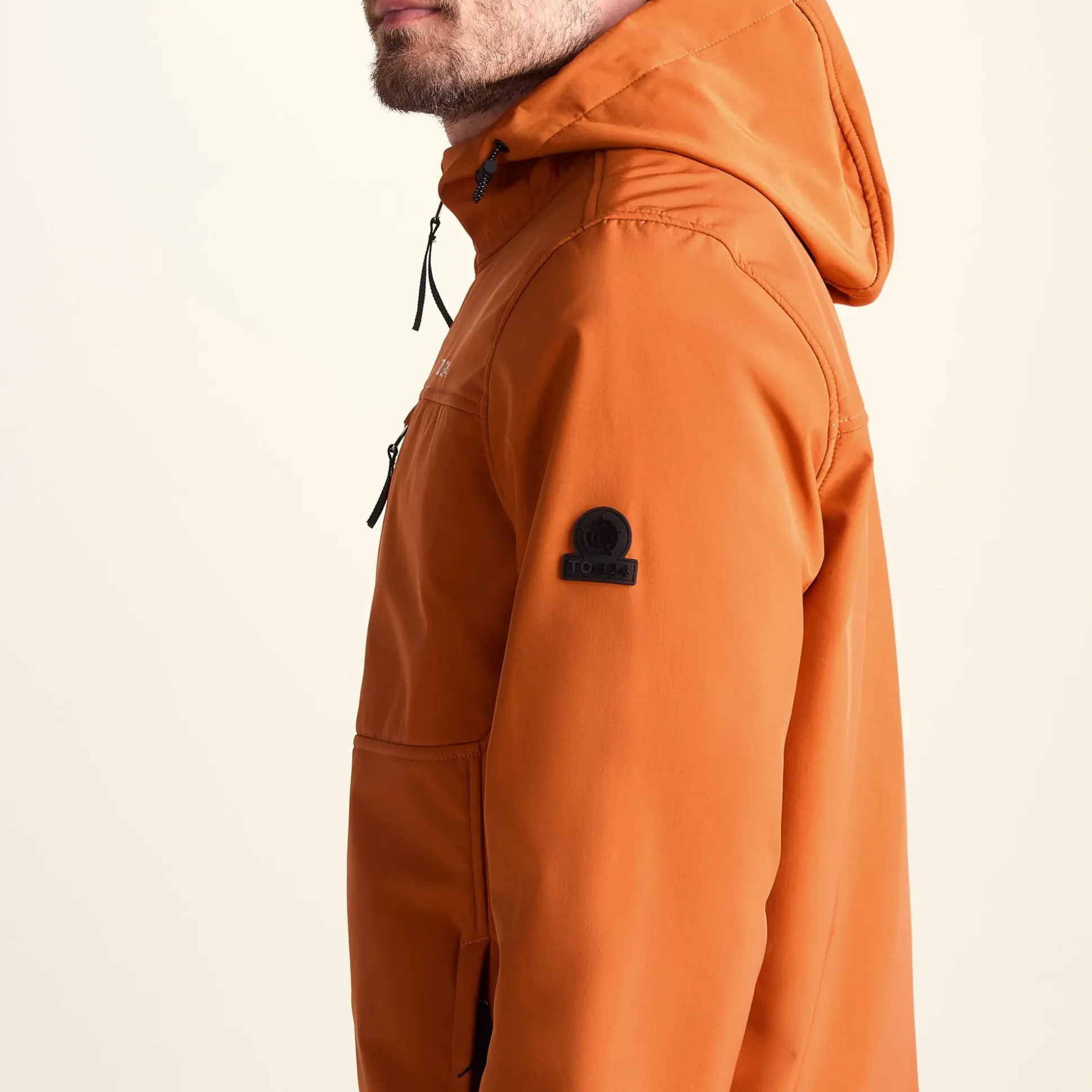 Truro Mens Hooded Softshell Jacket - Dark Orange