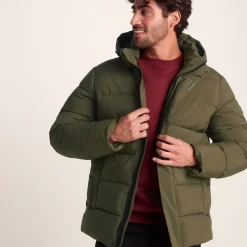 Tunnard Mens Short Shower Resistant Insulated Jacket - Khaki