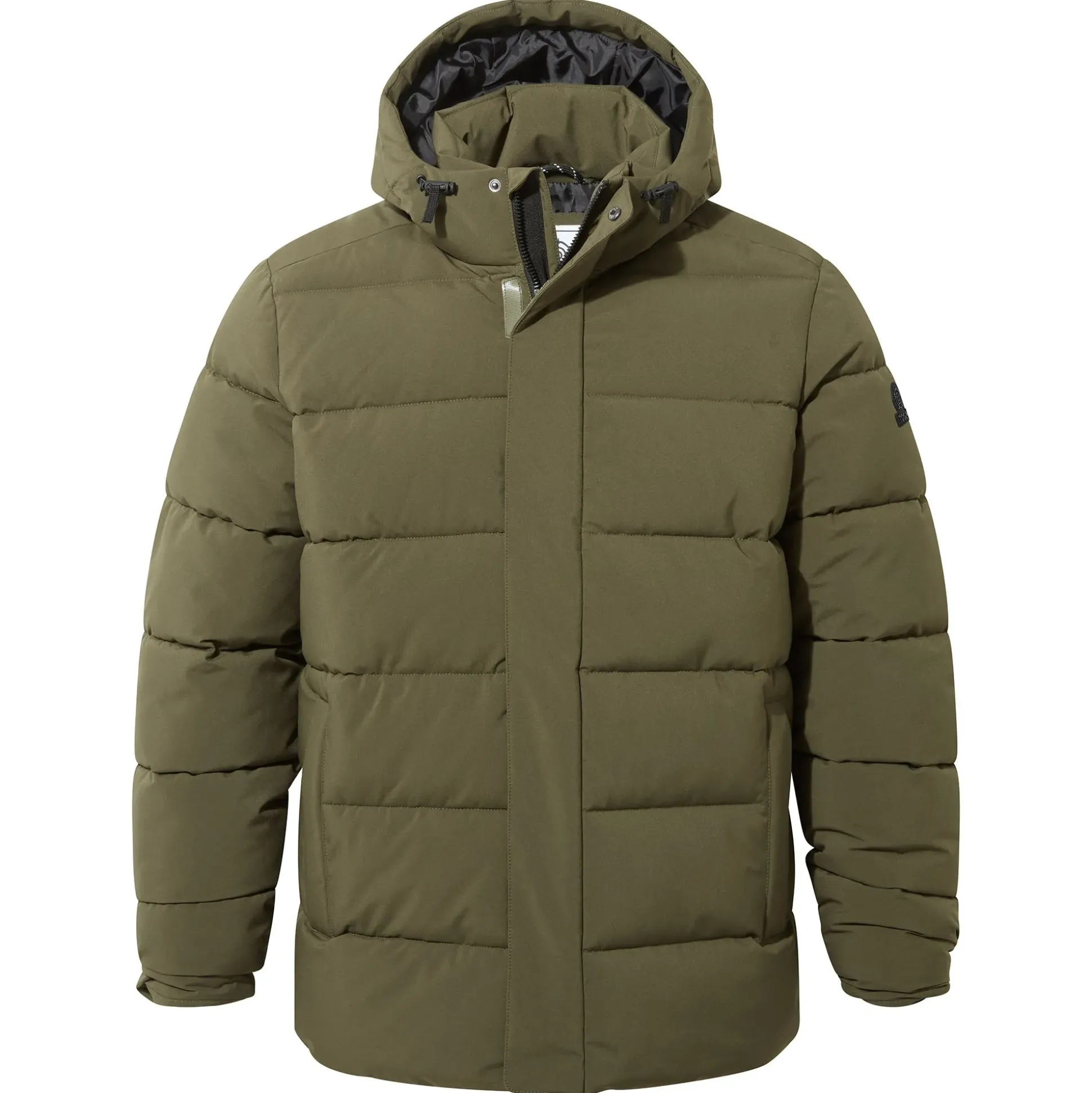 Tunnard Mens Short Shower Resistant Insulated Jacket - Khaki
