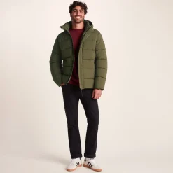 Tunnard Mens Short Shower Resistant Insulated Jacket - Khaki