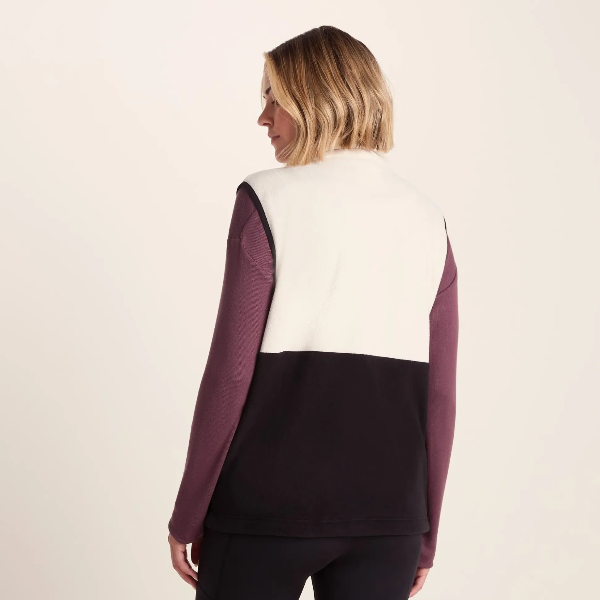 Tunston Womens Relaxed Fit Microfleece Gilet - Vanilla/Black