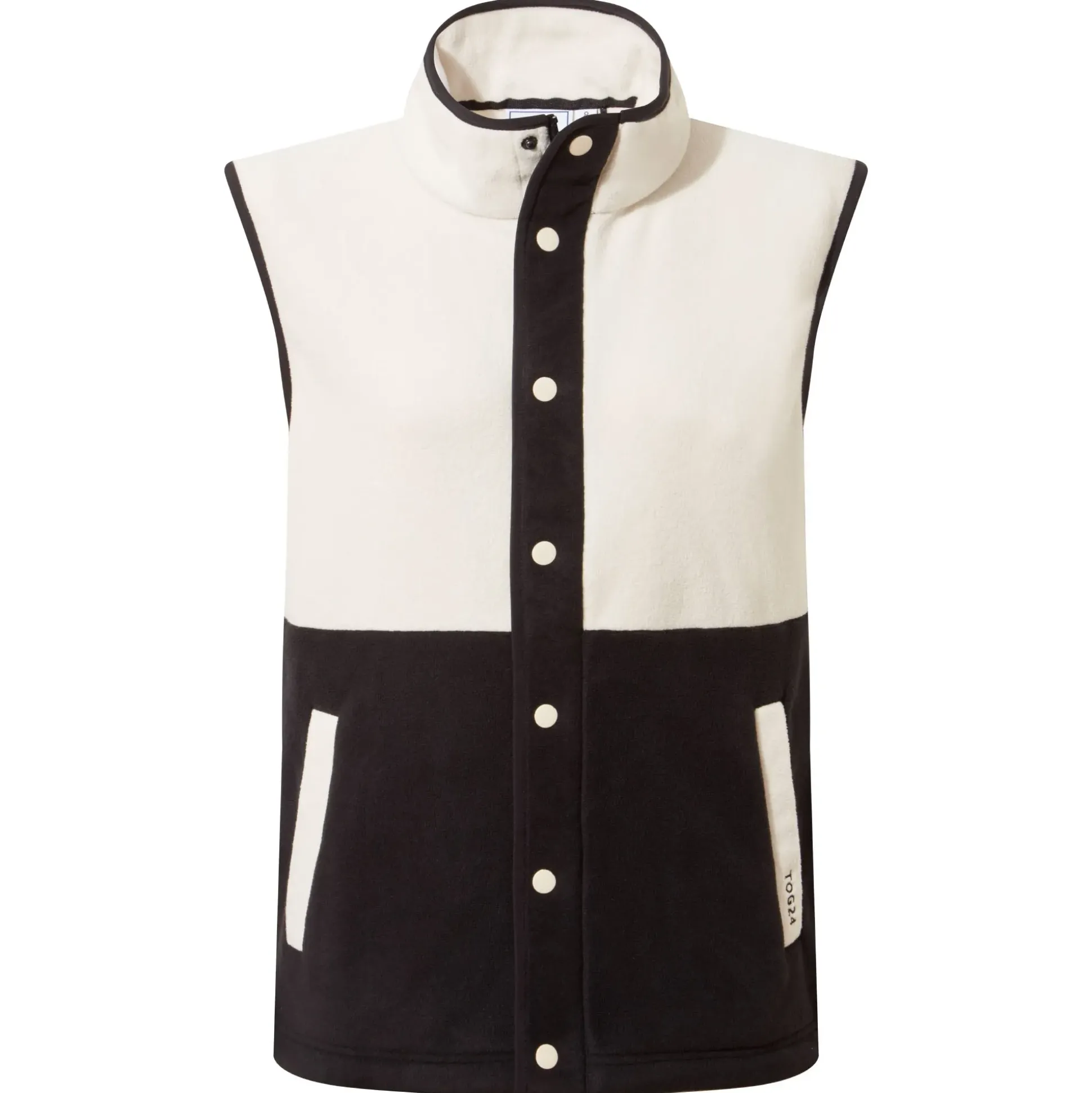 Tunston Womens Relaxed Fit Microfleece Gilet - Vanilla/Black