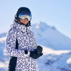 Vermont Womens Ski Jacket - Black/Optic White Outline Star