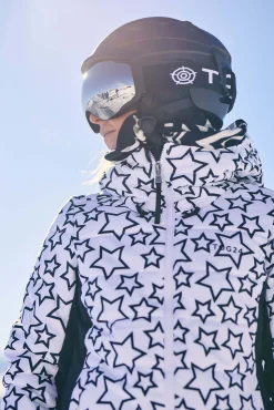 Vermont Womens Ski Jacket - Black/Optic White Outline Star