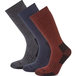 Villach 3 Pack Mens Trek Socks - Dark Grey Marl/Port/Dark Indigo