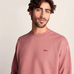 Warren Mens Relaxed Fit 100% Cotton Heavyweight Sweat - Redwood