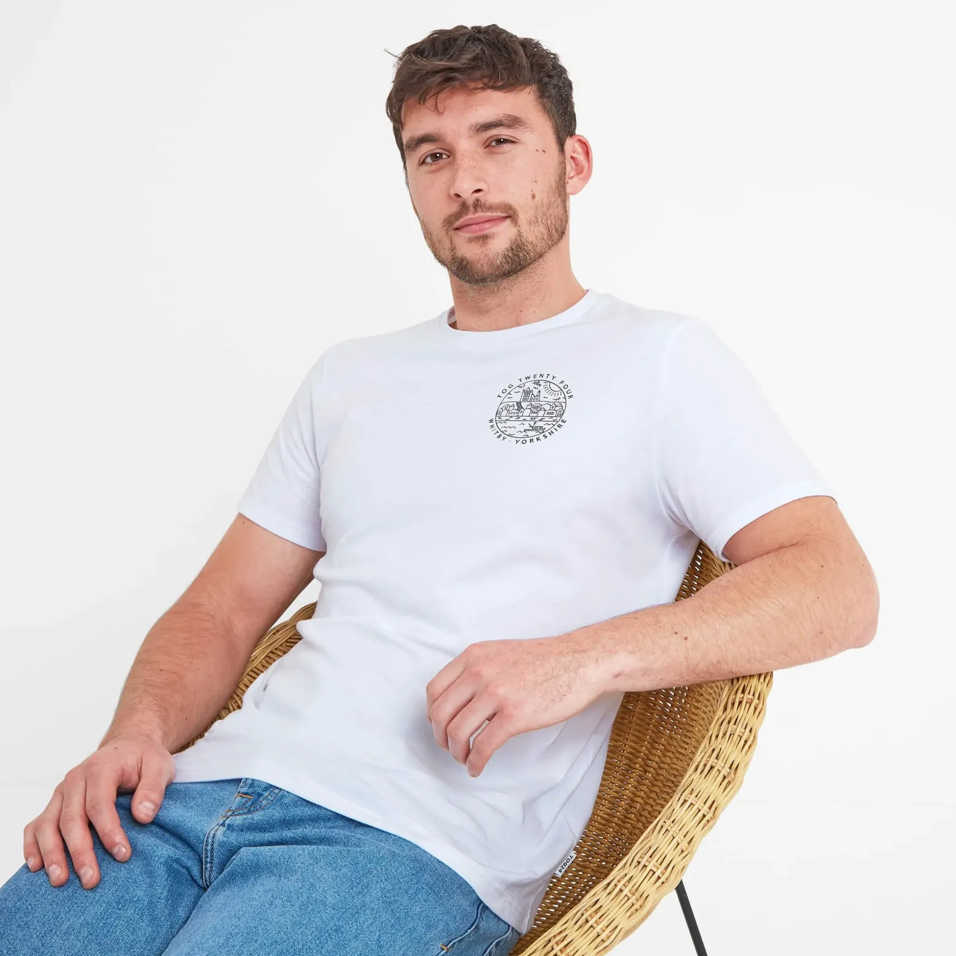 Whitby Mens 100% Cotton Supersoft T-Shirt - White